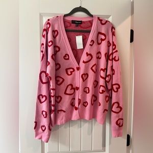 NWT Valentines Heart Cardigan